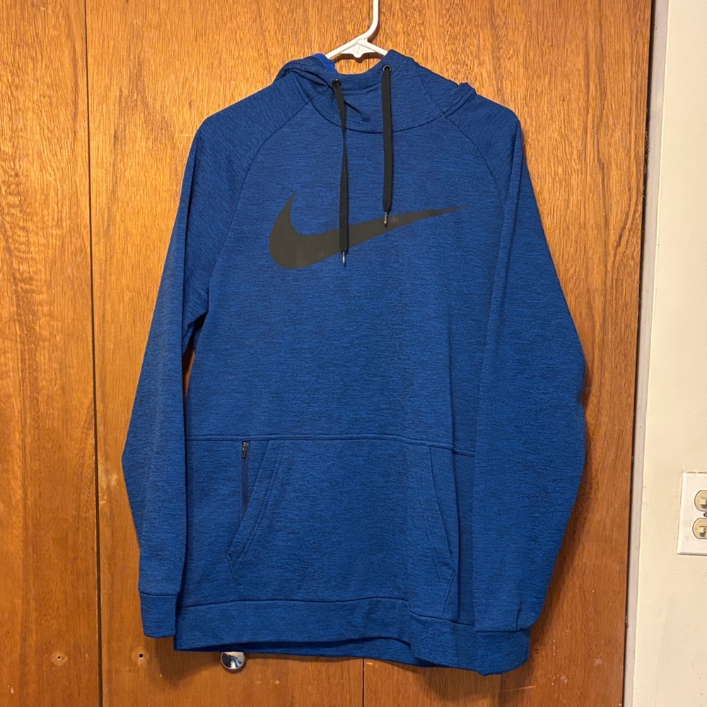 Nike Blue Pullover Hoodie with Black Swoosh